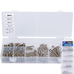 BlueSpot 140pc Assorted DIY Workshop Stainless Steel Tapping Screw Set