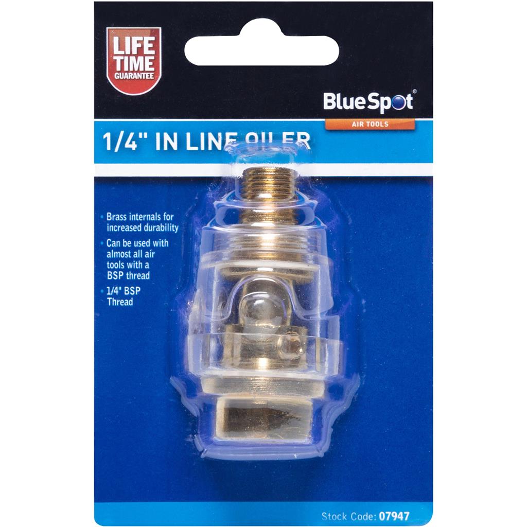 BlueSpot 1/4" BSP In Line Air Tool Oiler Tools Oil Lubricated Compressors