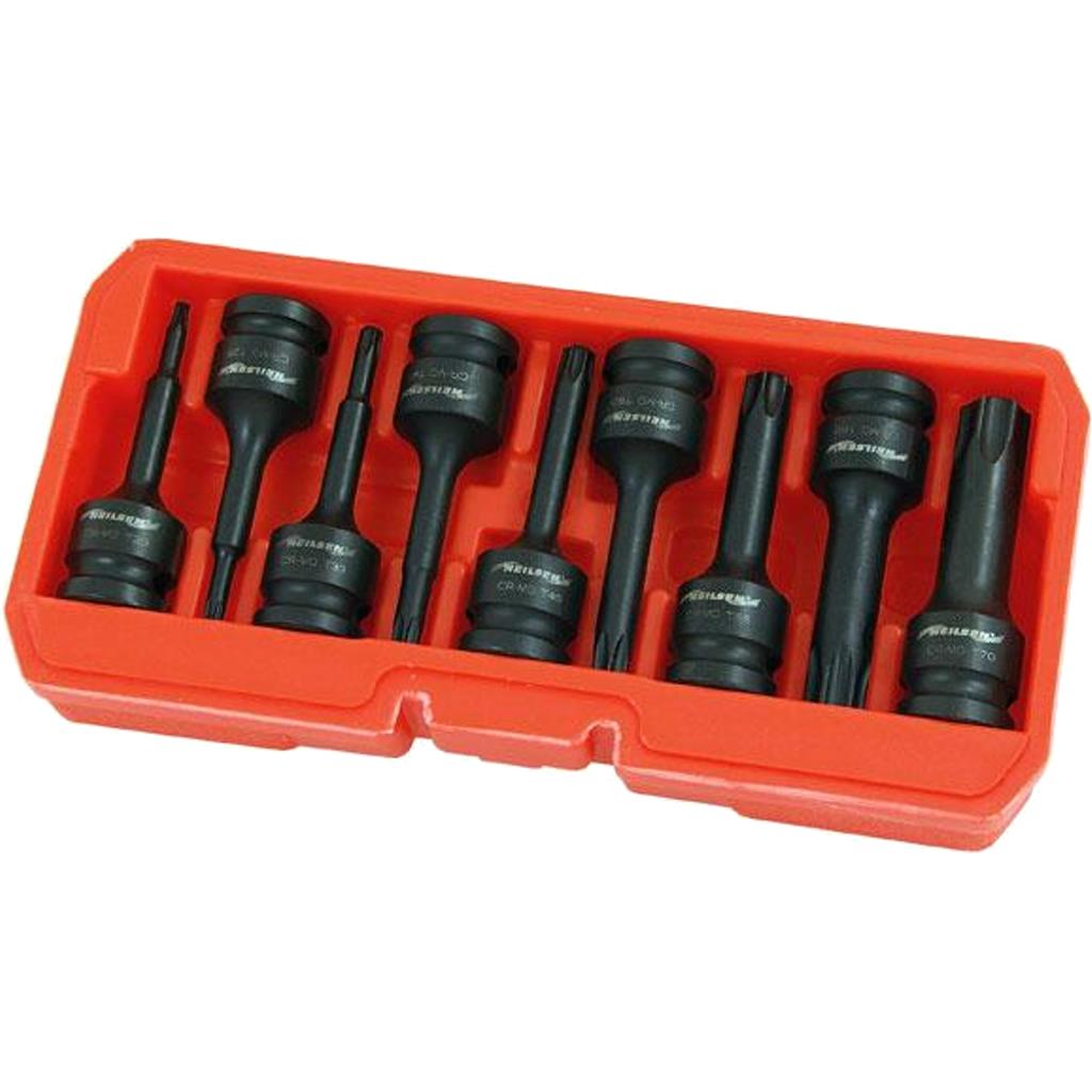 Neilsen 9pc Impact Torx Bit Sockets Set 1/2" Drive Impact Star T20 - T70