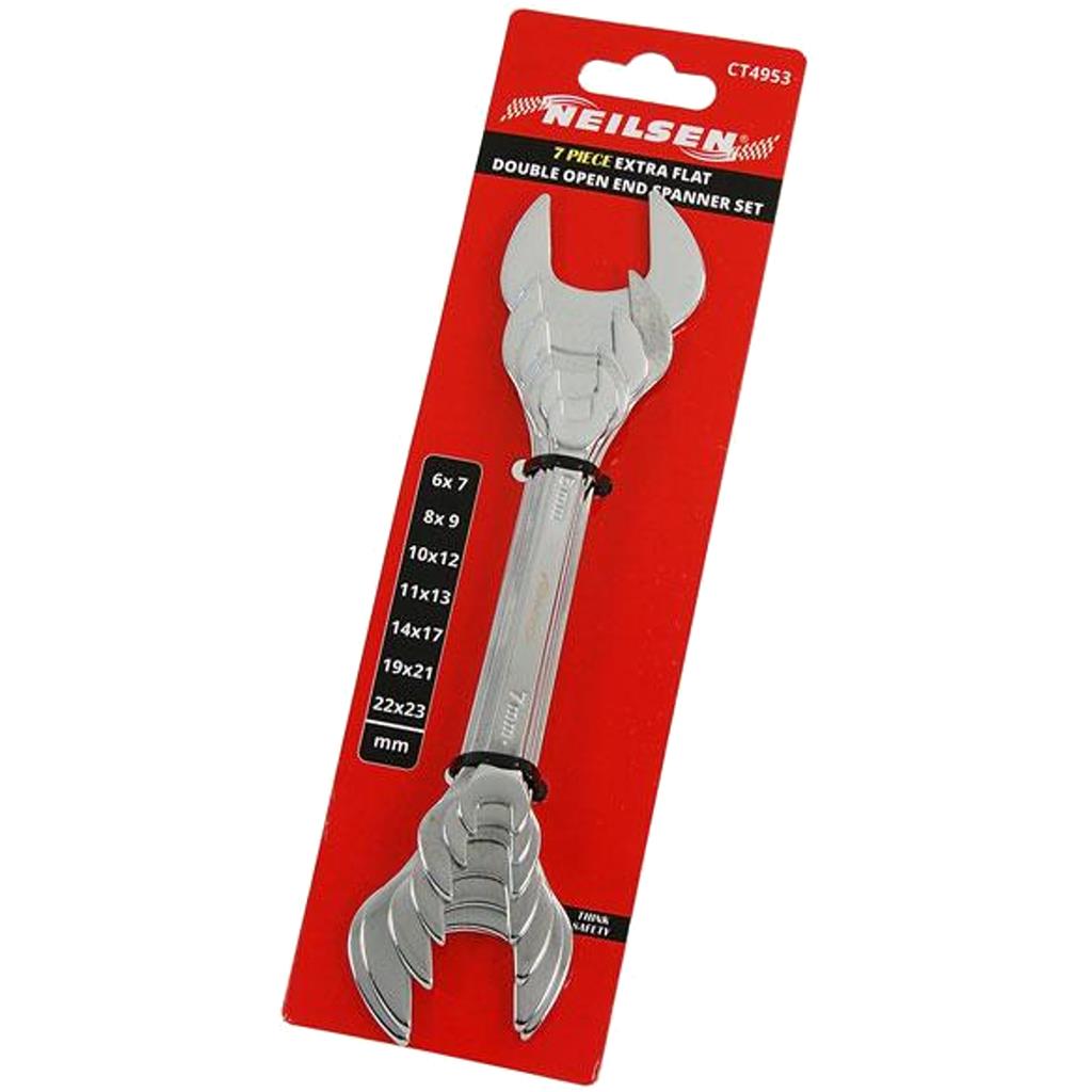 Neilen 7pc Combination Spanner Wrench Set Extra Thin Open Ended 6mm - 23mm