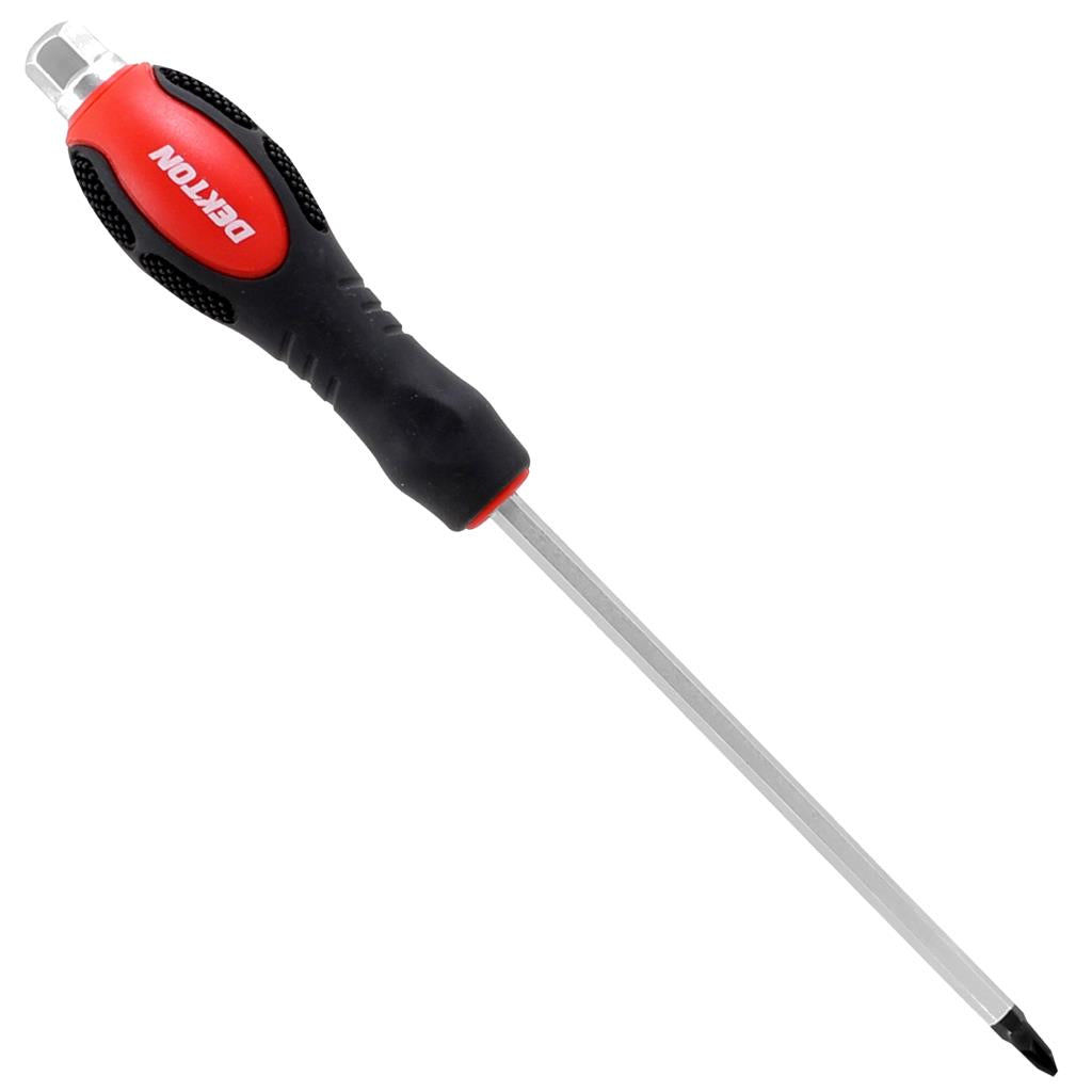 Dekton Mechanics Soft Grip Phillips Pozi Go Through Magnetic Screwdriver 150mm