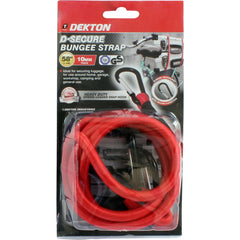Dekton 10mm D Secure Elastic Stretch Bungee Cords Hooks Tie Down Straps Rope 58"