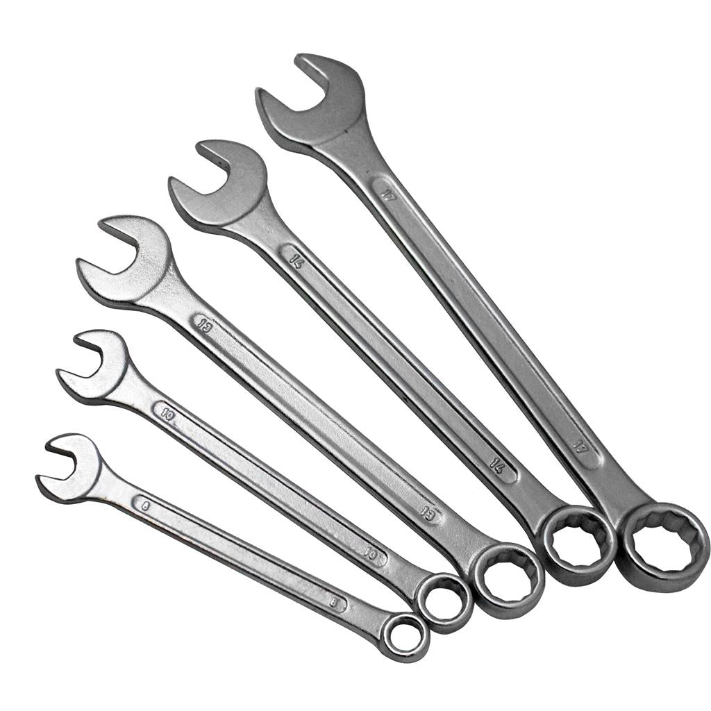 Dekton 5pc Combination Spanner Set Metric Steel Polished 8mm - 17mm