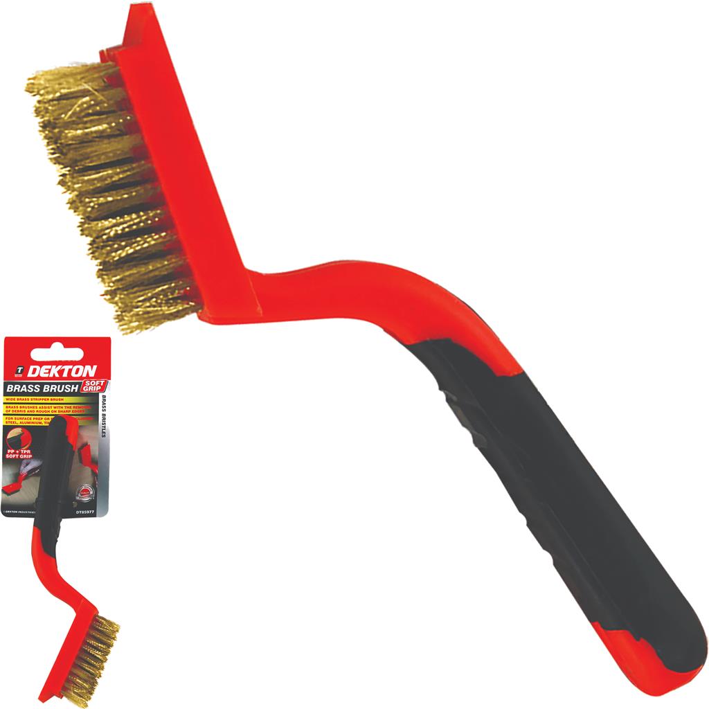 Dekton Soft Grip Brass Stripper Metal Wire Brush Ideal For Rust Paint Removal