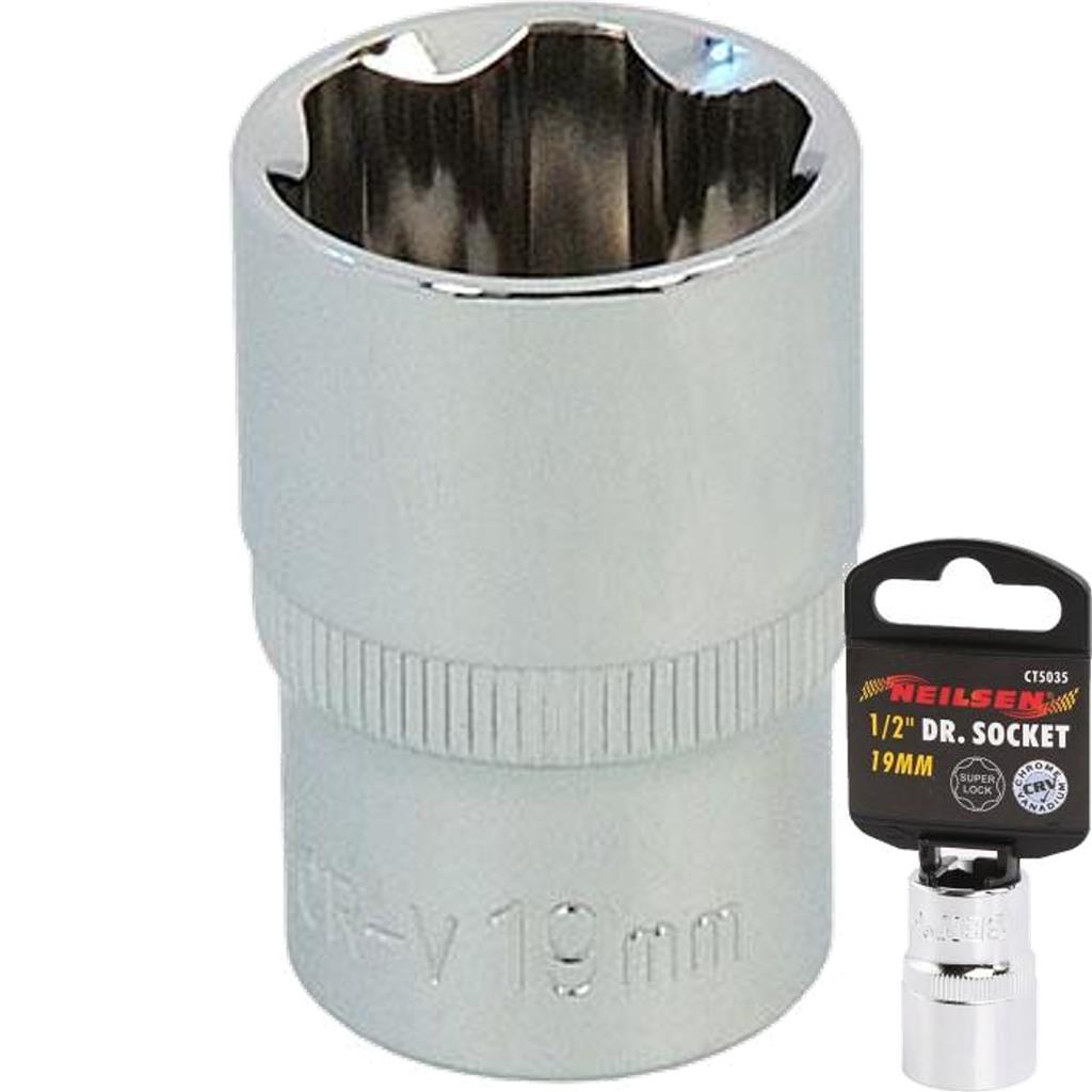 Neilsen 1/2" Drive Standard Shallow Square Metric Single Socket 19mm