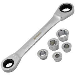 Amtech 6pc Ring Ratchet Wrench Go-Through CRV Metric 72T Spanner Set Kit