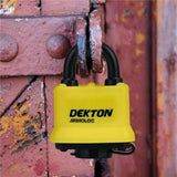 Dekton Weather Resistant 50mm Steel Shackle Outdoor Security Padlock & Keys