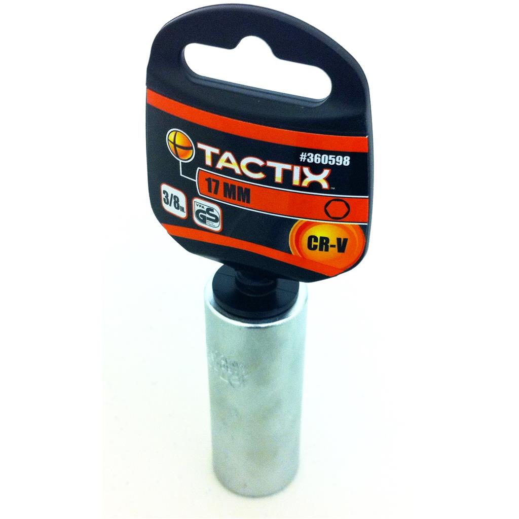 Tactix 3/8" Drive Standard Deep Square Metric Single Socket 17mm
