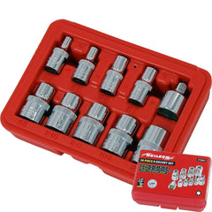 Neilsen 10pc E Torx Socket Set Female Star Bit External Hex Torque E4 - E14