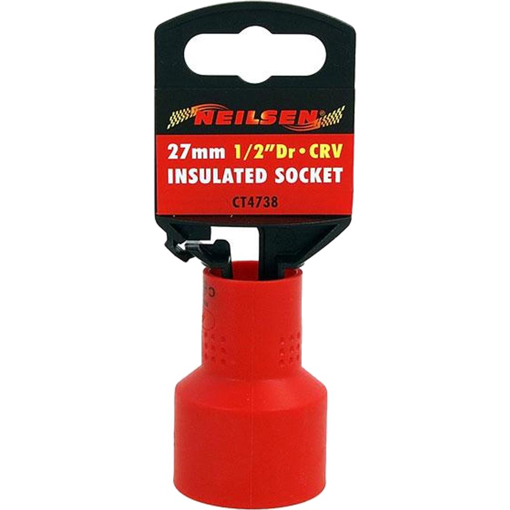 Neilsen 27mm Single Injection Insulated VDE Metric Standard 1/2" Drive Socket
