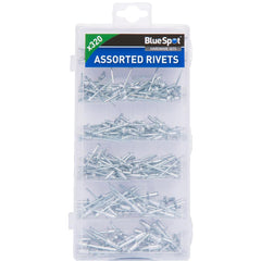 BlueSpot 320pcs Blind Rivet Assorted Hand Pop Aluminium Steel Set 2.4mm - 8mm