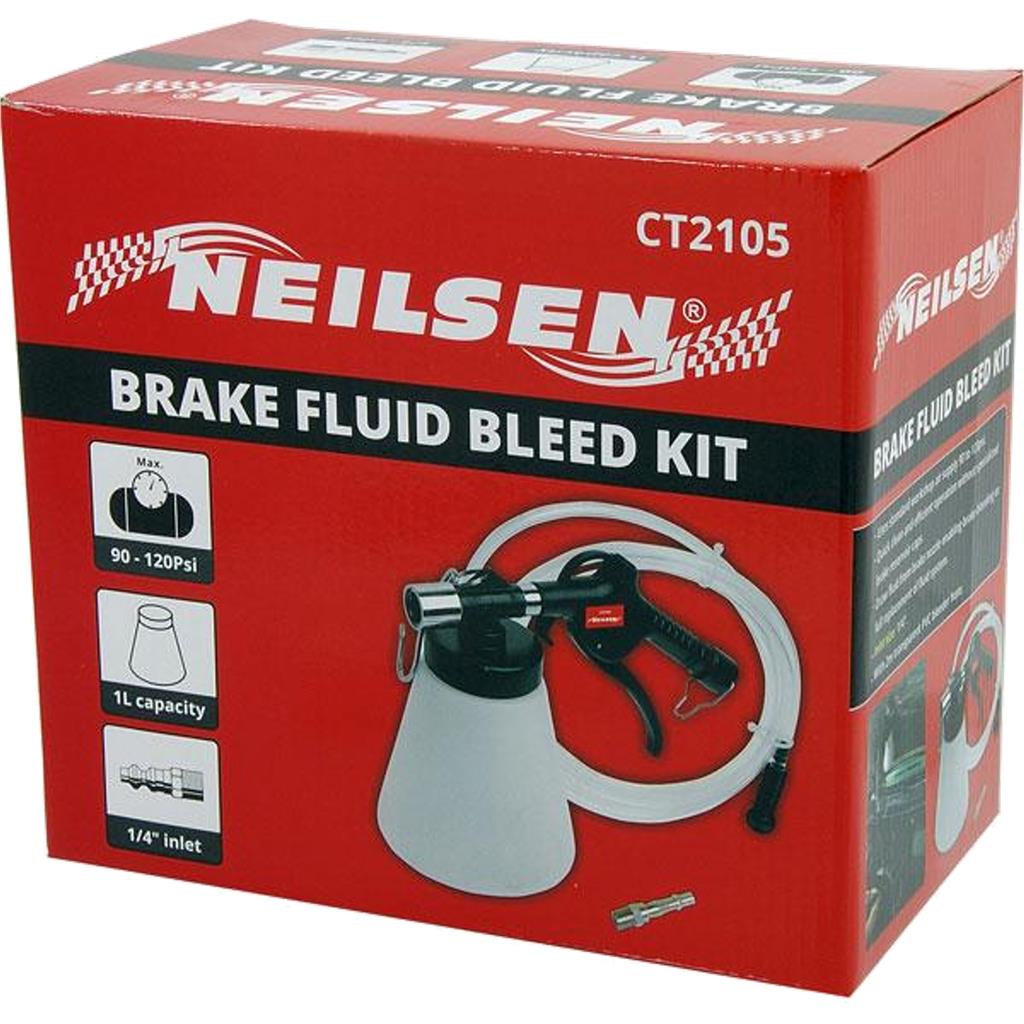 Neilsen Air Brake Clutch Bleeder Set 1/4" BSP Vacuum Fluid Bleeding Car Van Kit