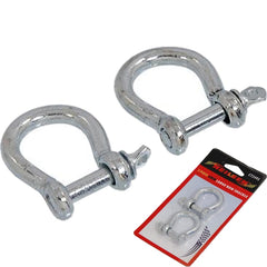 Neilsen 2pc Large Galvanised Steel Lifting Towing Bow Dee D Link Shackles 6mm