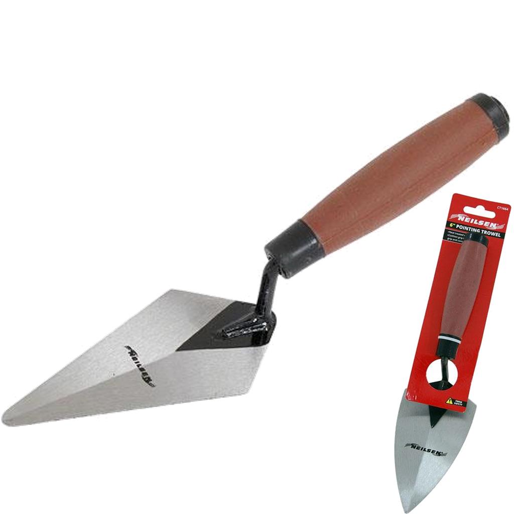 Neilsen Rubber Grip Pointing Trowel Brick Laying Builder Plastering Cement 6"