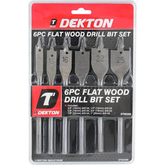 Dekton Flat Spade Wood Hole Saw Drill Bit Set 10mm 12mm 16mm 18mm 20mm 25mm