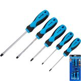 Bluespot 5pc Soft Grip Magnetic Precision Phillips Slotted Screwdriver Set