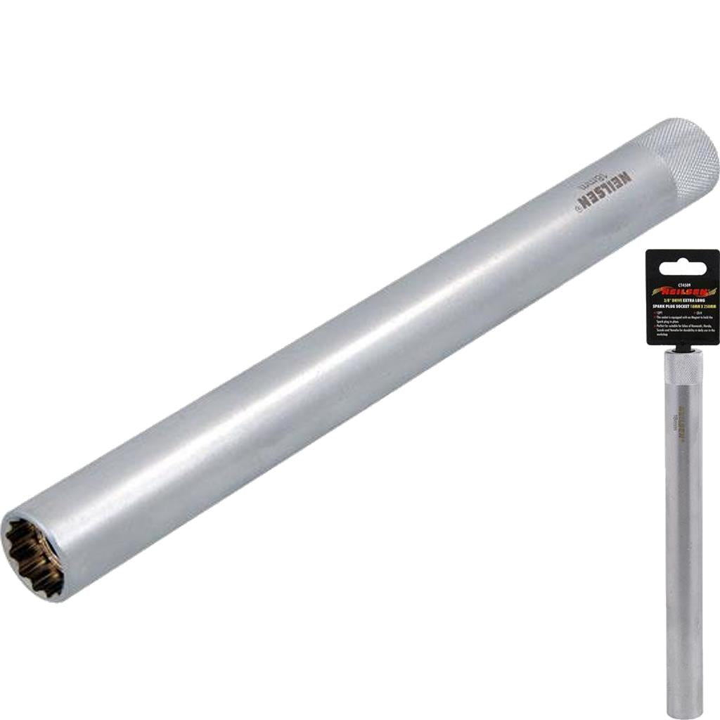 Neilsen 3/8" Drive 18mm Extra Long Spark Plug Deep Square Metric Socket 250mm
