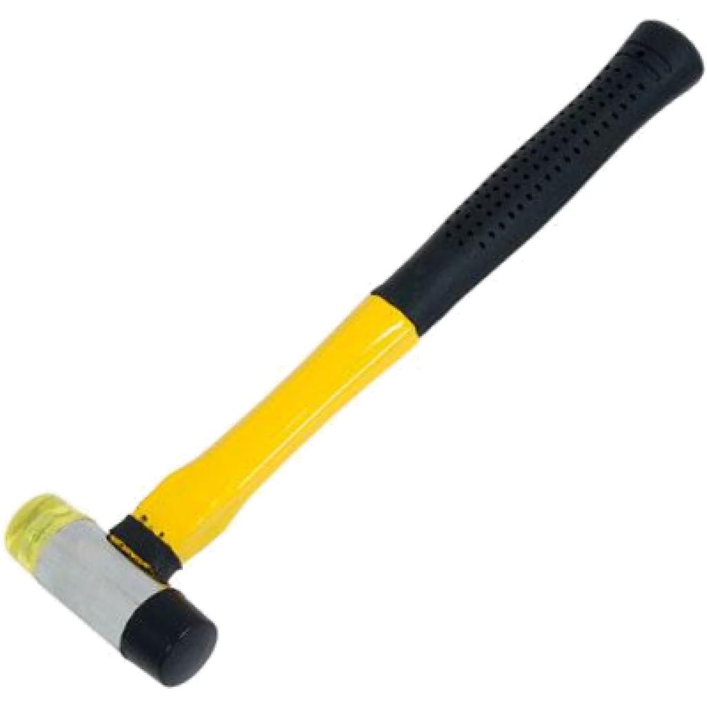 Neilsen Double Face Rubber Hammer Mallet Fibreglass Shaft Grip Handle DIY 25mm