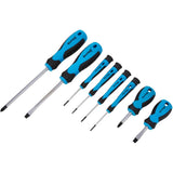 Bluespot 8pc Soft Grip Magnetic Precision Pozi Slotted Phillips Screwdriver Set