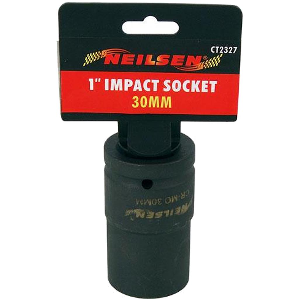 Neilsen 1" Drive Standard Deep Square Metric Single Impact Socket 30mm