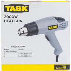 Task 2000w Hot Air Heat Gun With Nozzles Paint Stripping Paint Varnish Corded