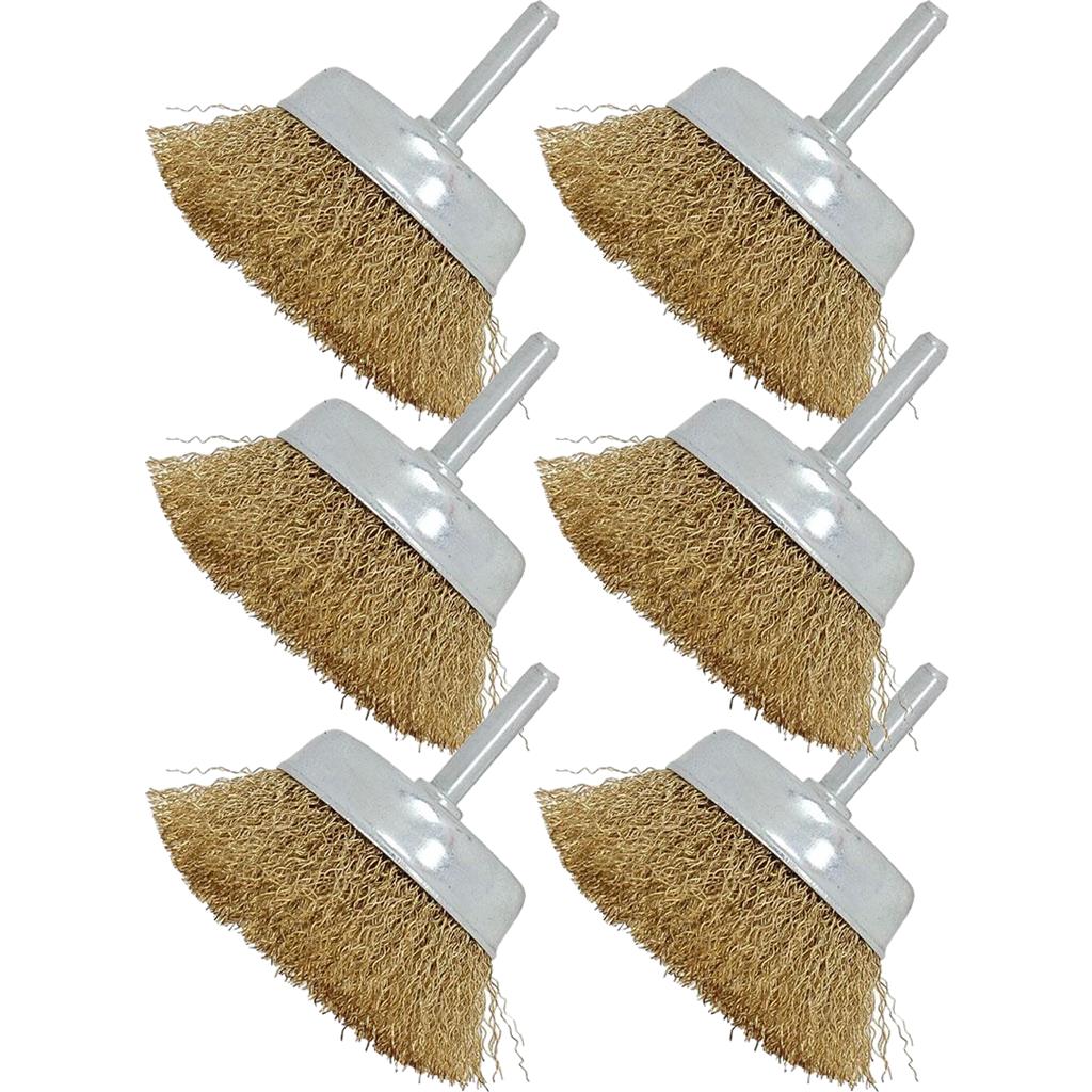 Neilsen Rotary Cup Steel Wire Brush Crimp Wheel For Drill 75mm 3"