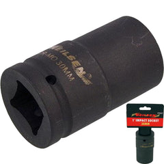 Neilsen 1" Drive Standard Deep Square Metric Single Impact Socket 30mm