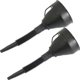 Neilsen 2pc Flexible Spout Car Funnel Petrol Diesel Wash Oil Fuel Extendable