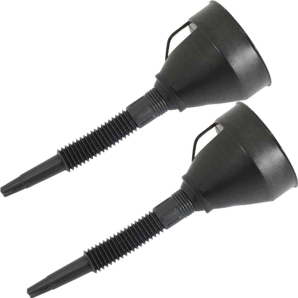 Neilsen 2pc Flexible Spout Car Funnel Petrol Diesel Wash Oil Fuel Extendable