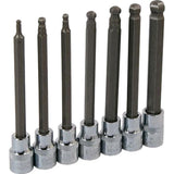 Neilsen Ball End Extra Long Allen Key Hex Bit Socket Set H3 - H10 Bits 7pc 3/8"