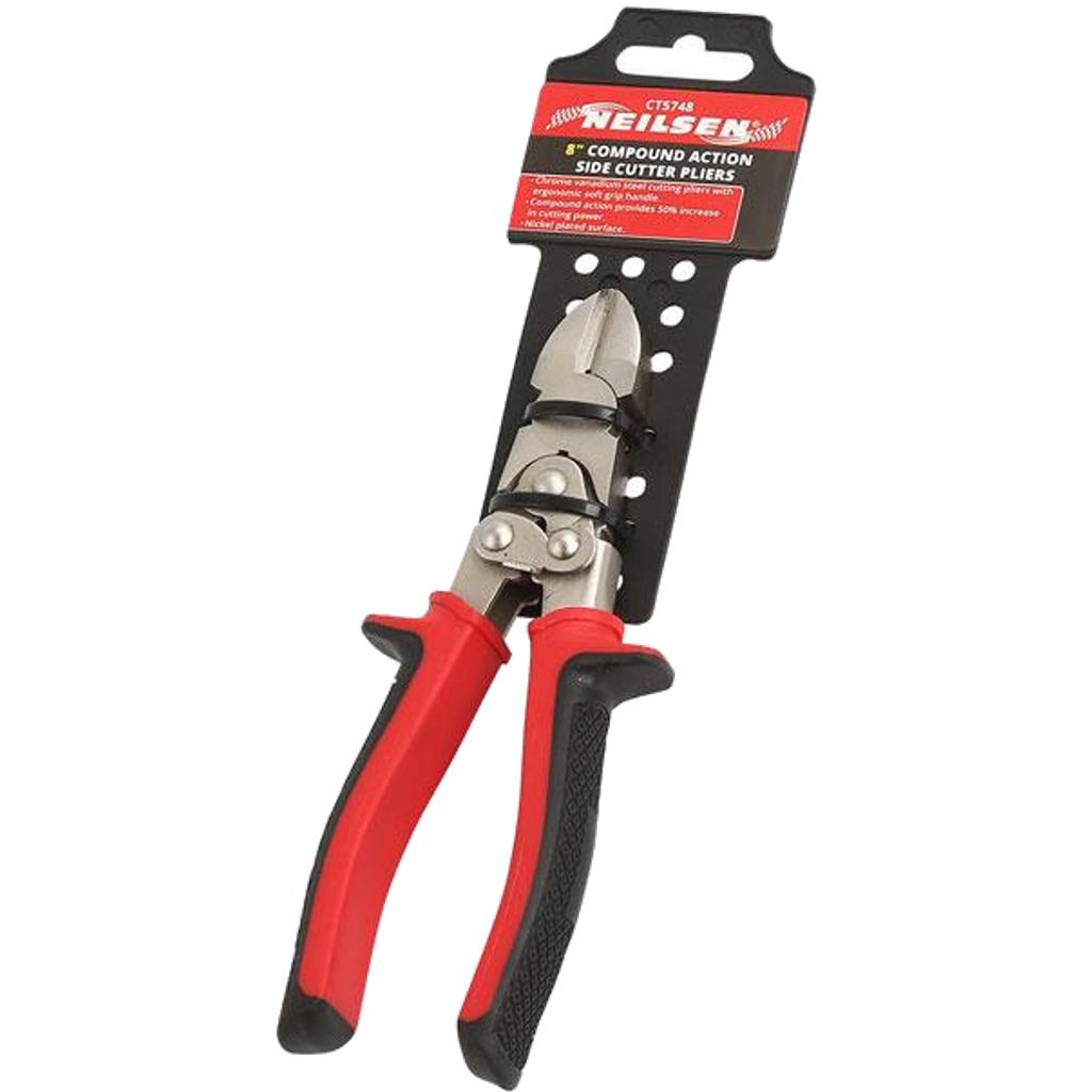 Neilsen Compound Action Side Cutter Pliers Wire Snips Cutters Plier Tool 200mm