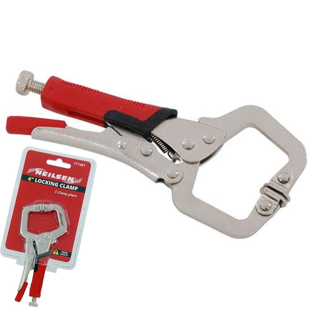 Neilsen 4" Locking Mole Grip C Clamps Work Welding Woodwork Clamp