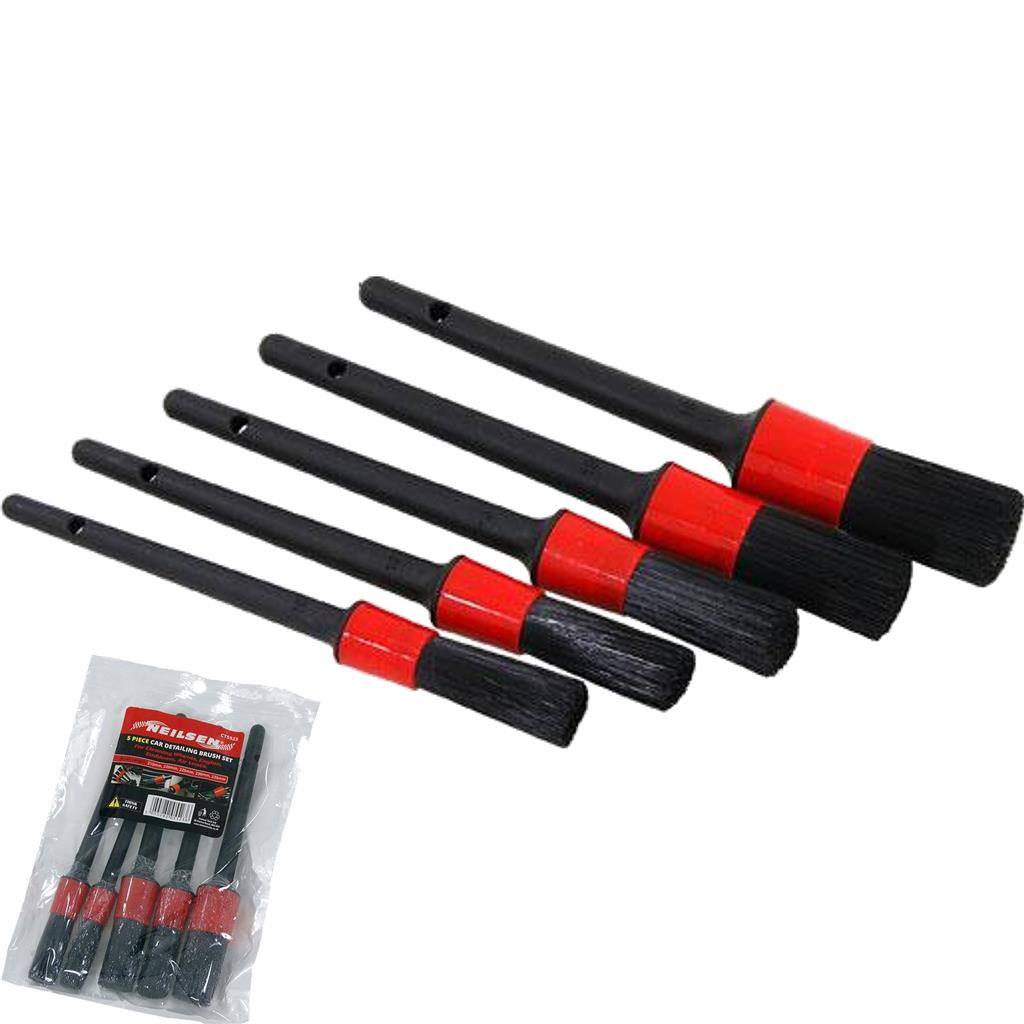 Neilsen 5pc Car Detailing Brush Detail Cleaning Wheels Engine Emblems Air Vents