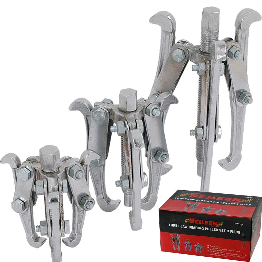 Neilsen 3pc Bearing Puller Pulley Remover Extractor Drop Forged Set 3" 4" 6"