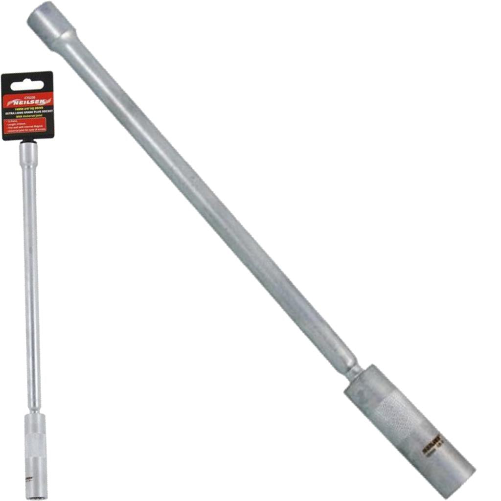 Neilsen 3/8" 14mm Swivel Extra Long Spark Plug Deep Square Metric Socket 250mm
