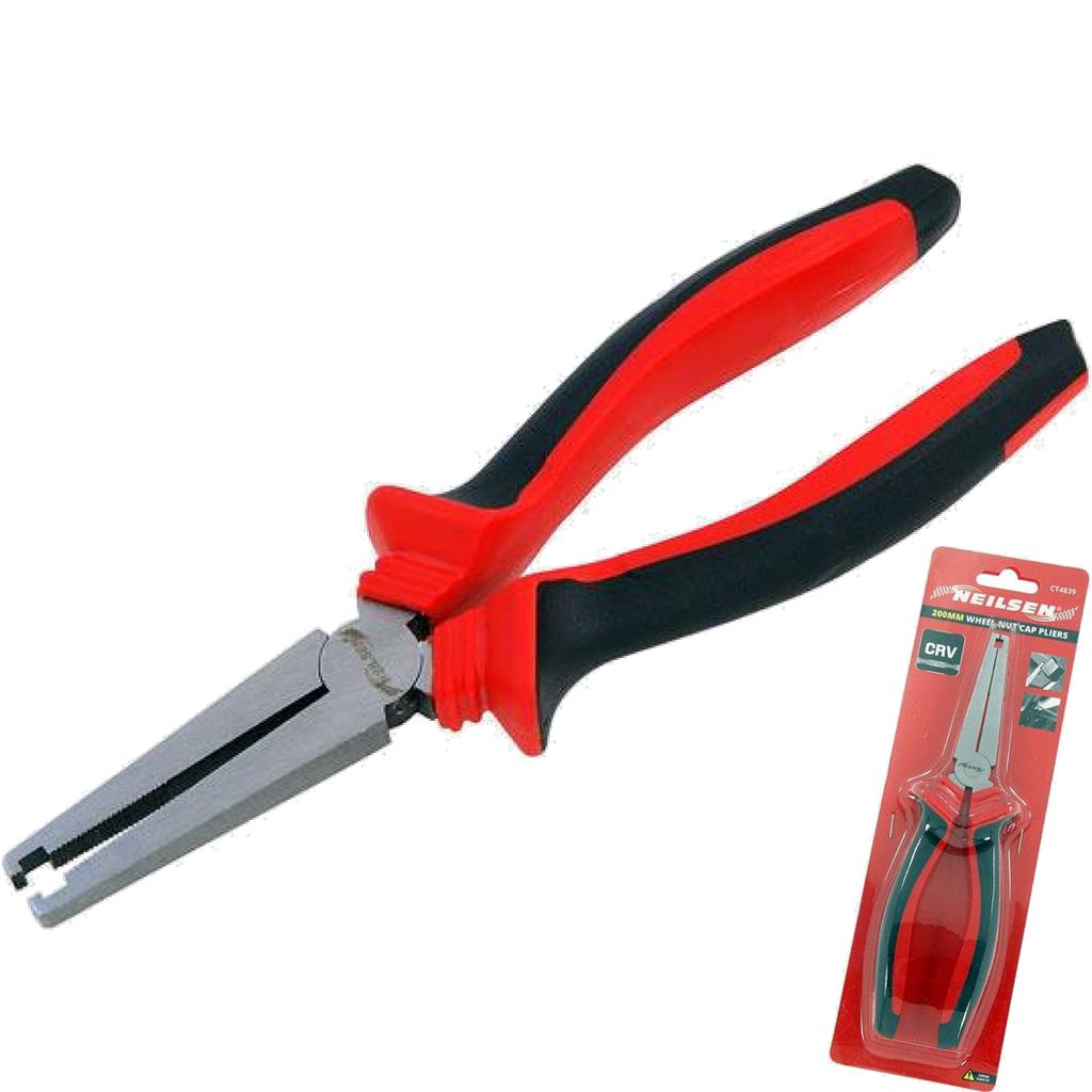 Neilsen 8" 230mm Wheel Nut Cap Pliers Remove Replace Special Mouth Jaw Plier