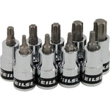 Neilsen 9pc Male Torx Bit Star Socket Set T20 -T60 Trx 1/2" Drive Sockets