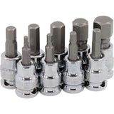 Neilsen 9pc Spline Hex Bit Socket Set 3/8" Drive Sockets 3mm - 14mm