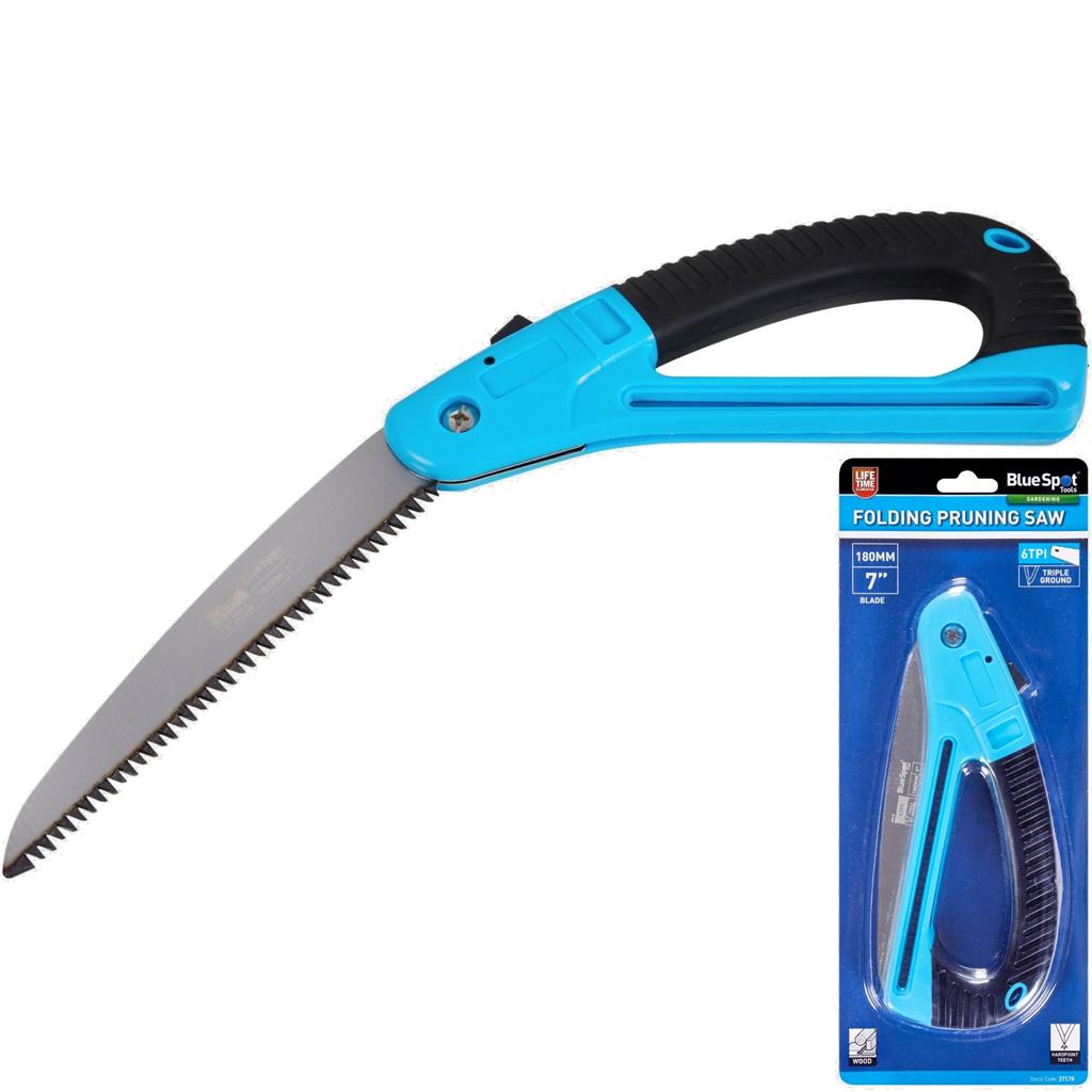 BlueSpot 180mm Blade Folding Handsaw Tree Surgery Pruning Saw Hand Tool 7"