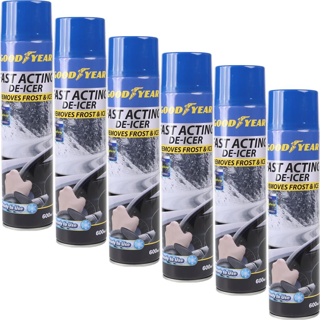 Goodyear Fast Acting De Icer Car Windscreen Aerosol Spray Car Ice Melt 600ml