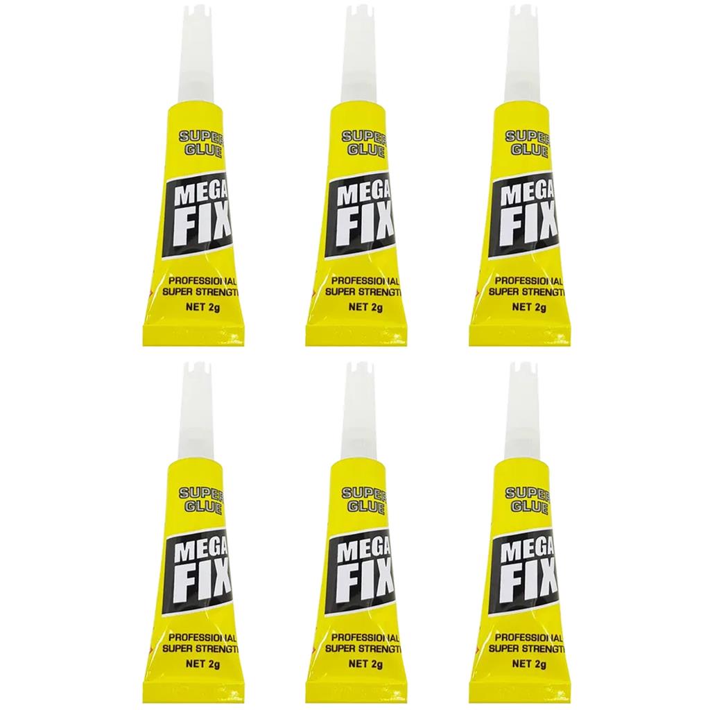 Maxi Fix 6pc Super Glue Extra Strong Premium Adhesive Plastic Rubber Leather