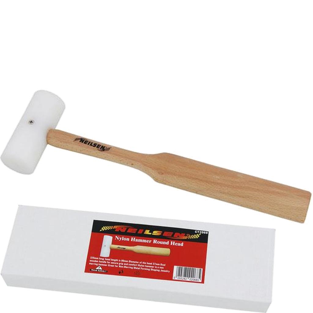 Neilsen Nylon Non Marring Hammer Mallet Round  Shaped Wooden Handle 37mm