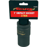 Neilsen 1" Drive Standard Deep Square Metric Single Impact Socket 27mm