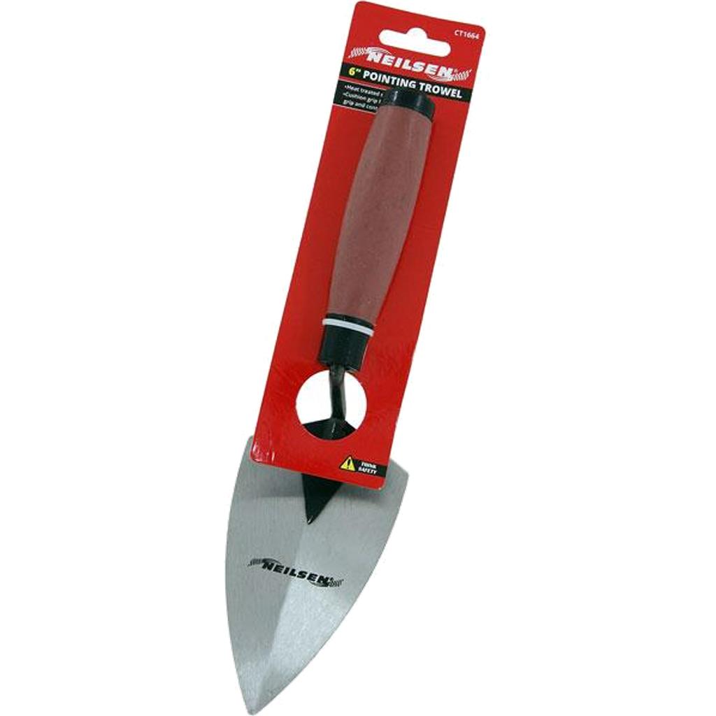 Neilsen Rubber Grip Pointing Trowel Brick Laying Builder Plastering Cement 6"