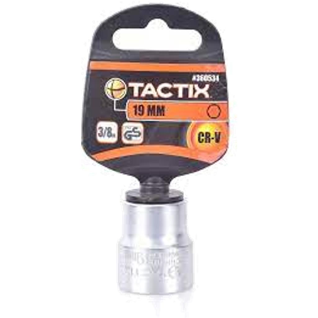 Tactix 3/8" Drive Standard Shallow Square Metric Single Socket 19mm