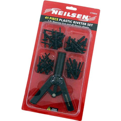 Neilsen Plastic Rivet Gun Garage Car Bodyshop Hand Riveter Tool 40 Rivets Set