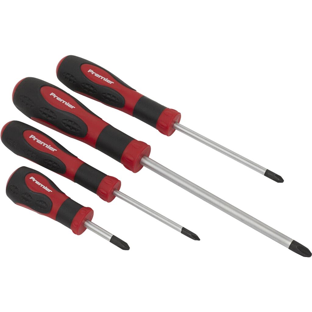 Sealey 4pc Japanese Soft Grip Magnetic Industrial Standard Screwdriver Set