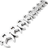 Toolzone 8pc Jumbo Crows Foot Feet Wrench Spanner Set 3/8" Metric 10mm - 22mm