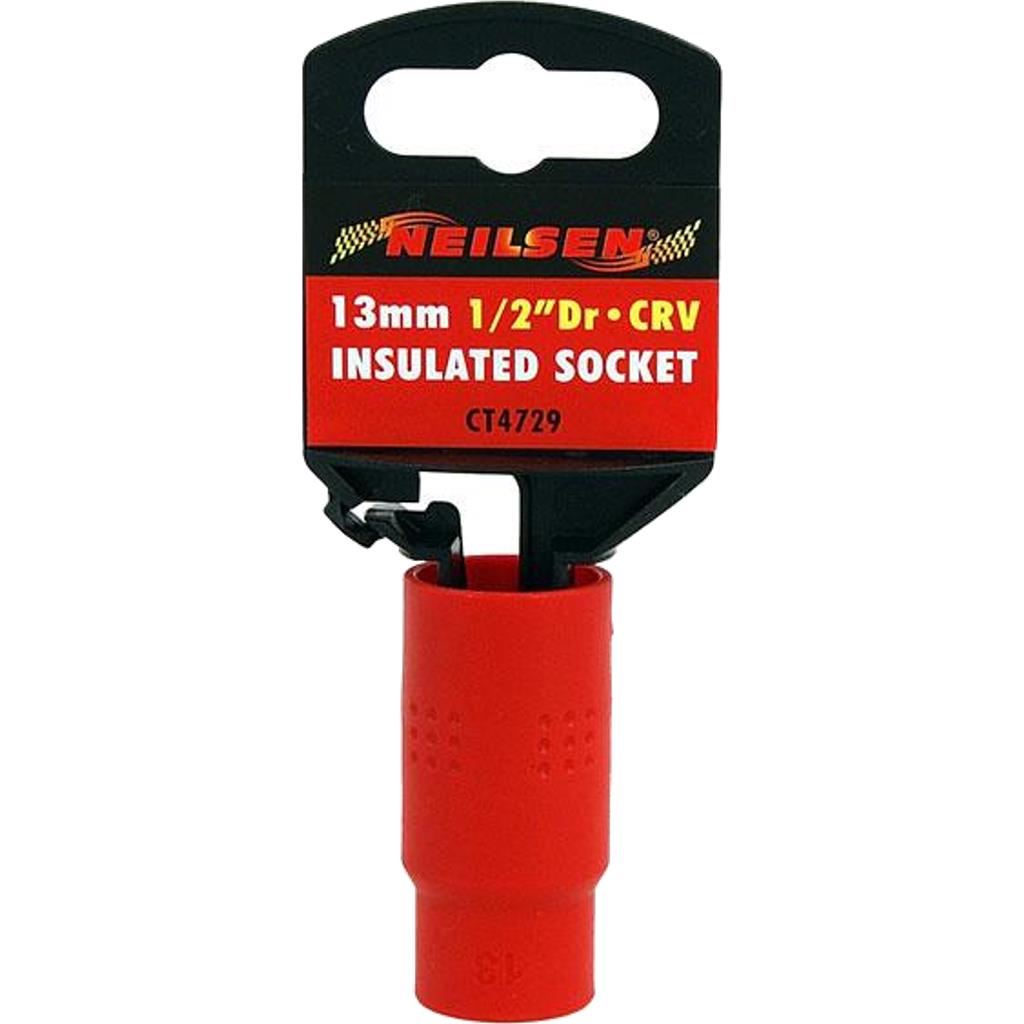 Neilsen 13mm Single Injection Insulated VDE Metric Standard 1/2" Drive Socket