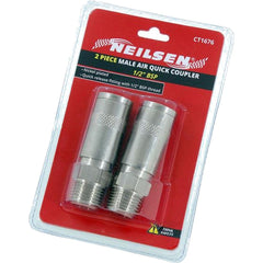 Neilsen 2pc Air Line Fittings Hose Compressor Coupler Connector 1/2" BSP Male